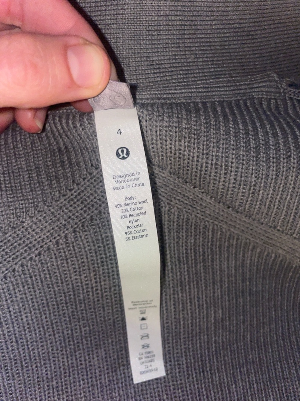 Lululemon | Women’s Grey Open Cardigan Merino Wool Size 4 - Picture 5 of 7